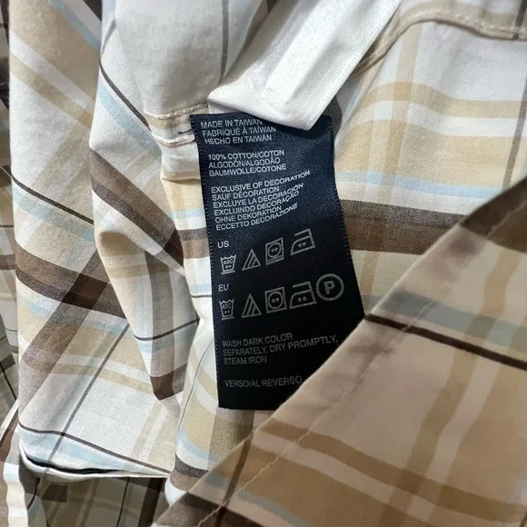 Tommy Hilfiger Men’s 100% Cotton Shirt Button Plaid  Short Sleeve Size XXL 2X - Picture 4 of 7